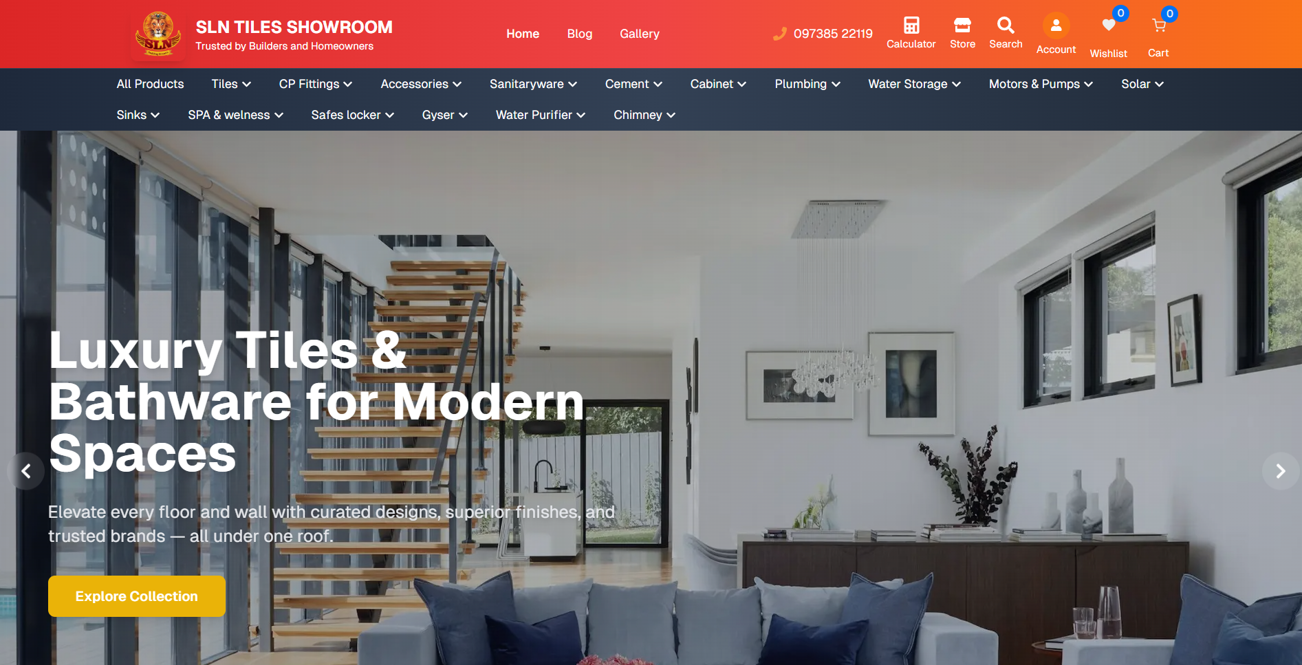 SLN Tiles E-commerce Website